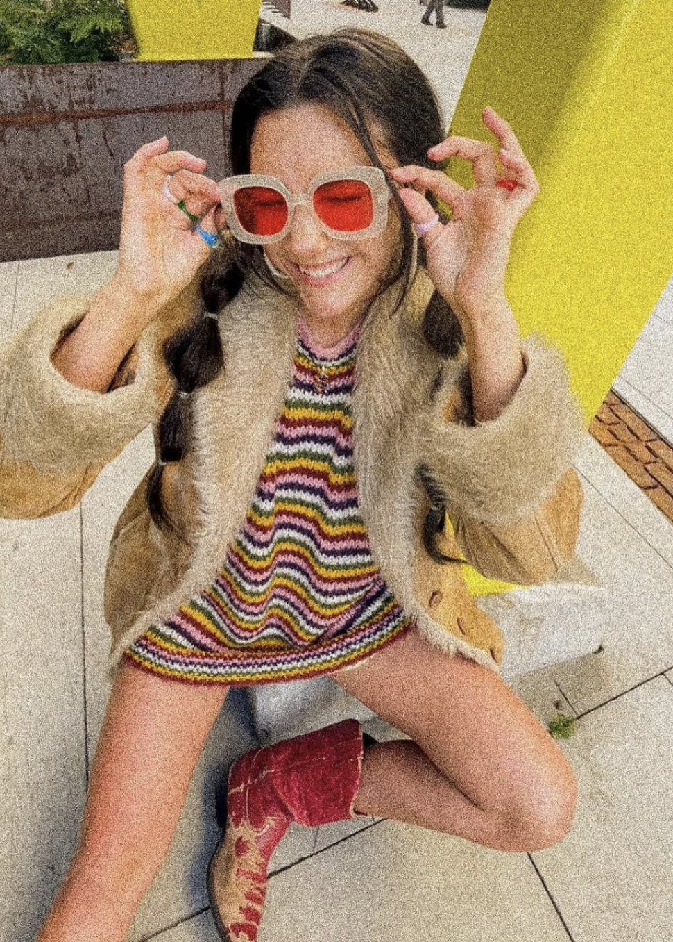 colourful glasses disco style