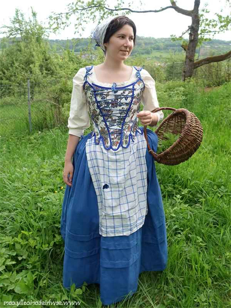 Historical Peasant Woman Outfit Unboned Stays Bumroll Corded Petticoat