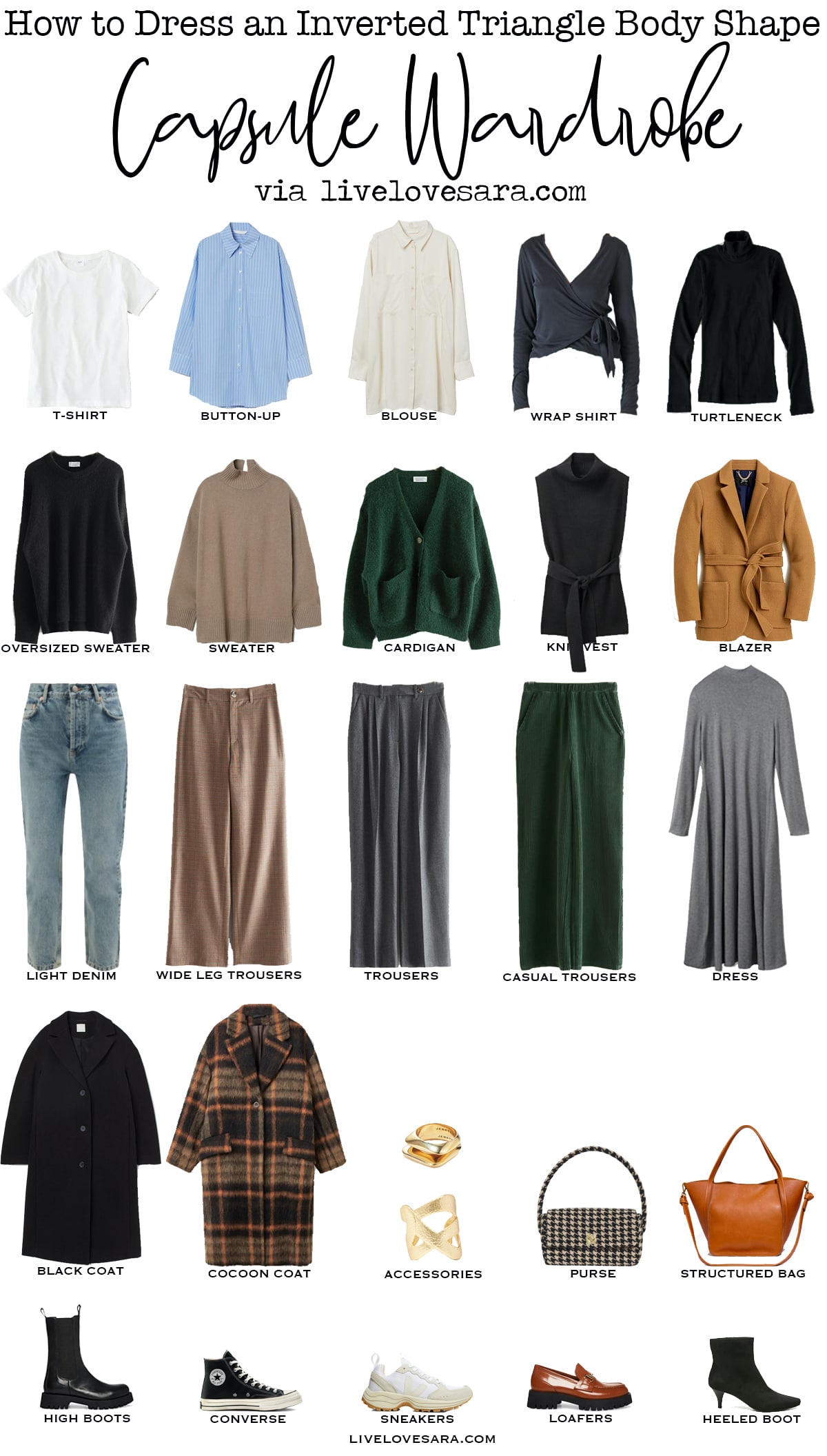 How to Style an Inverted Triangle Body Shape Capsule Wardrobe