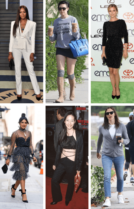 celebrity with inverted triangle body shapes