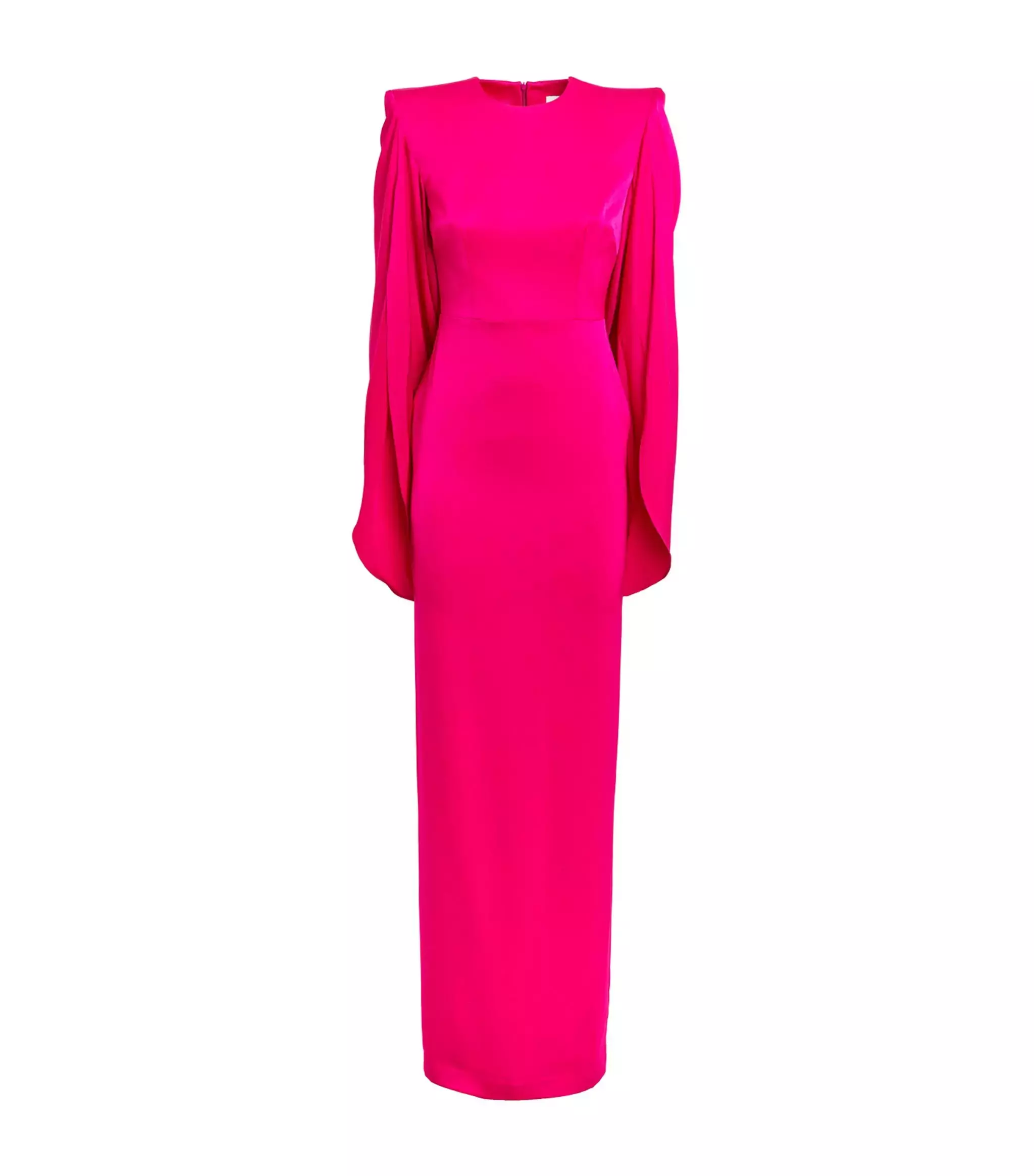 Alex Perry Satin Crepe Cape Detail Gown