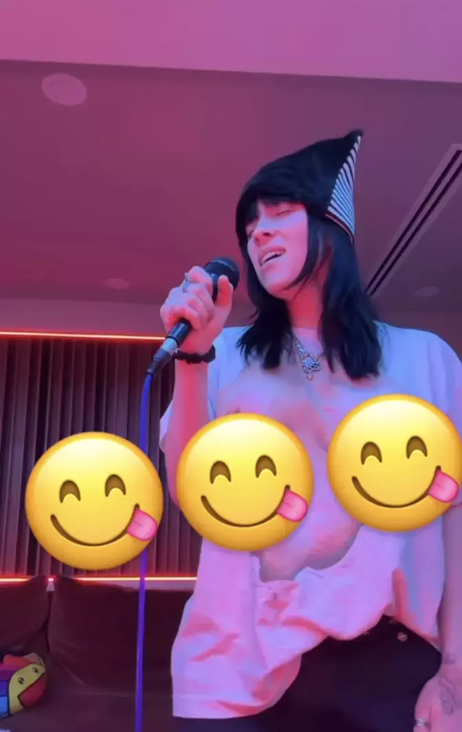 Billie Eilish Rocks a Poche Beanie