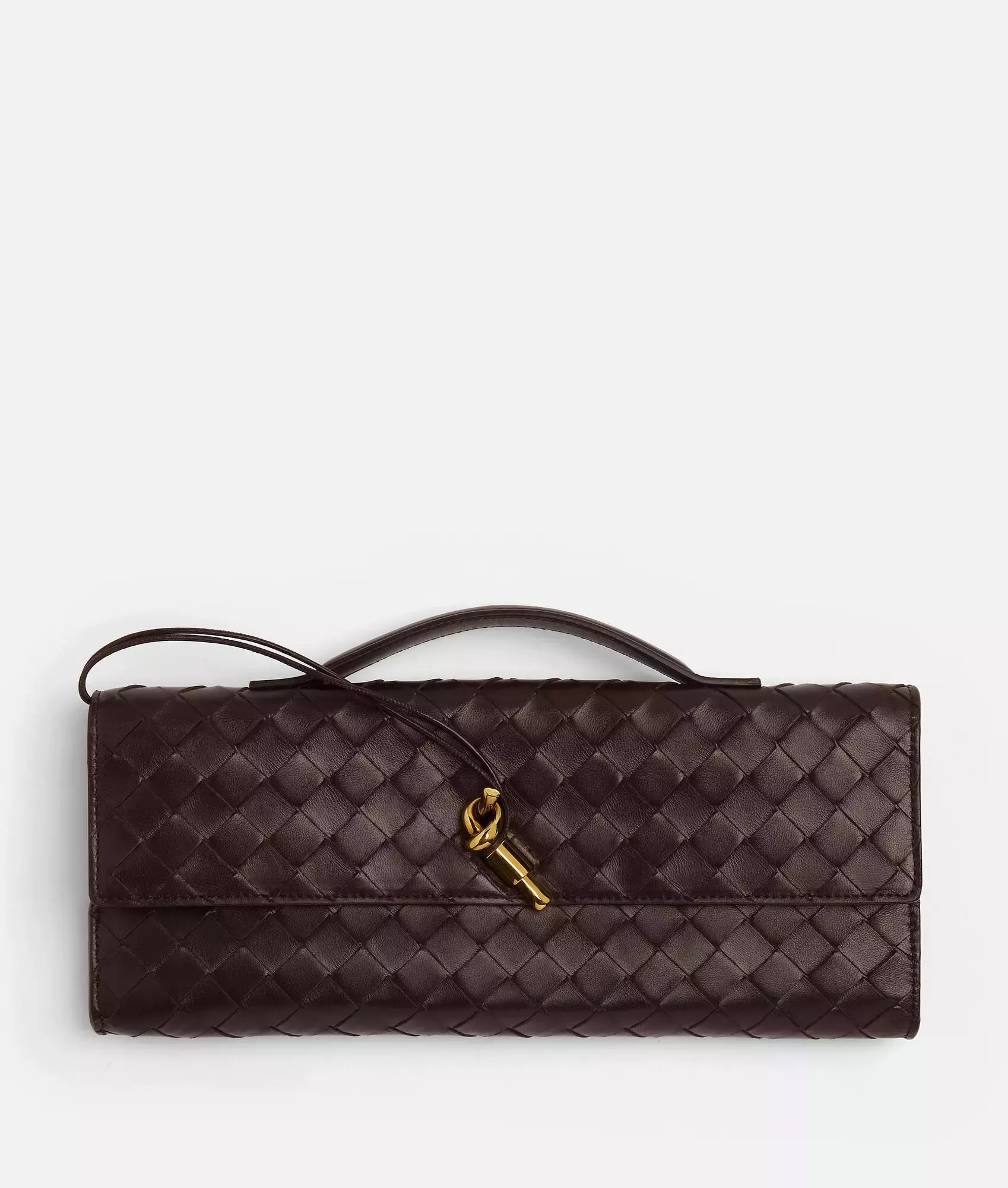 Bottega Veneta Long Andiamo Leather Clutch With Handle