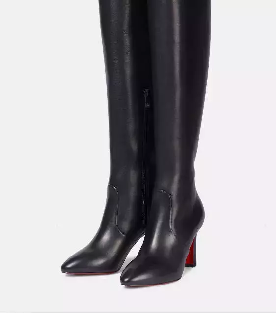 CHRISTIAN LOUBOUTIN Eleonor Botta 85 leather knee high boots