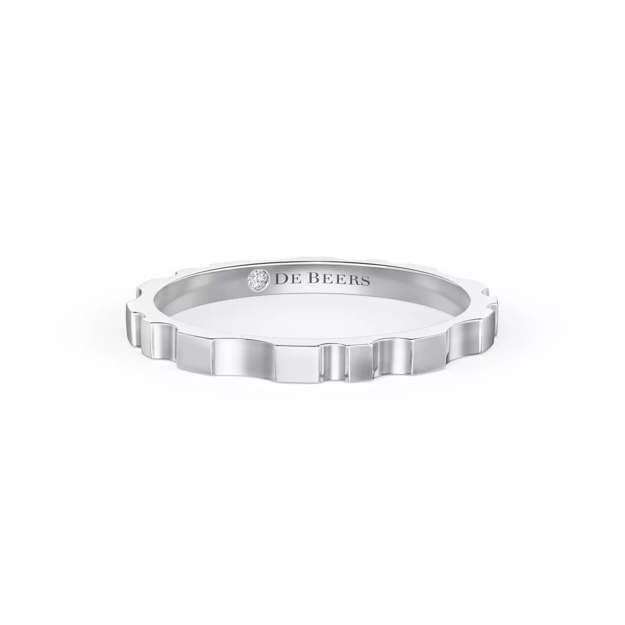 De Beers De Beers Rvl Band Ring In White Gold