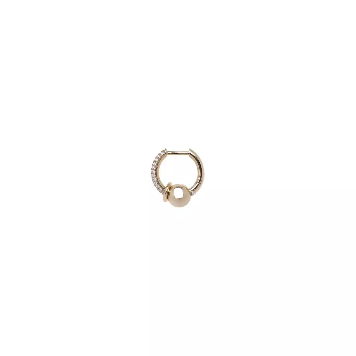 Earring Piercing Small Line Pave Yellow Gold