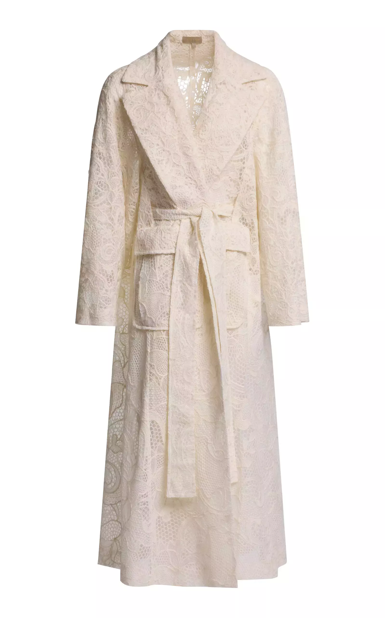 Elie Saab Tulle Embroidered Wrap Coat