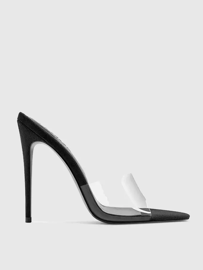 Femme Gianni Vegan Kid Suede Mules in Noche