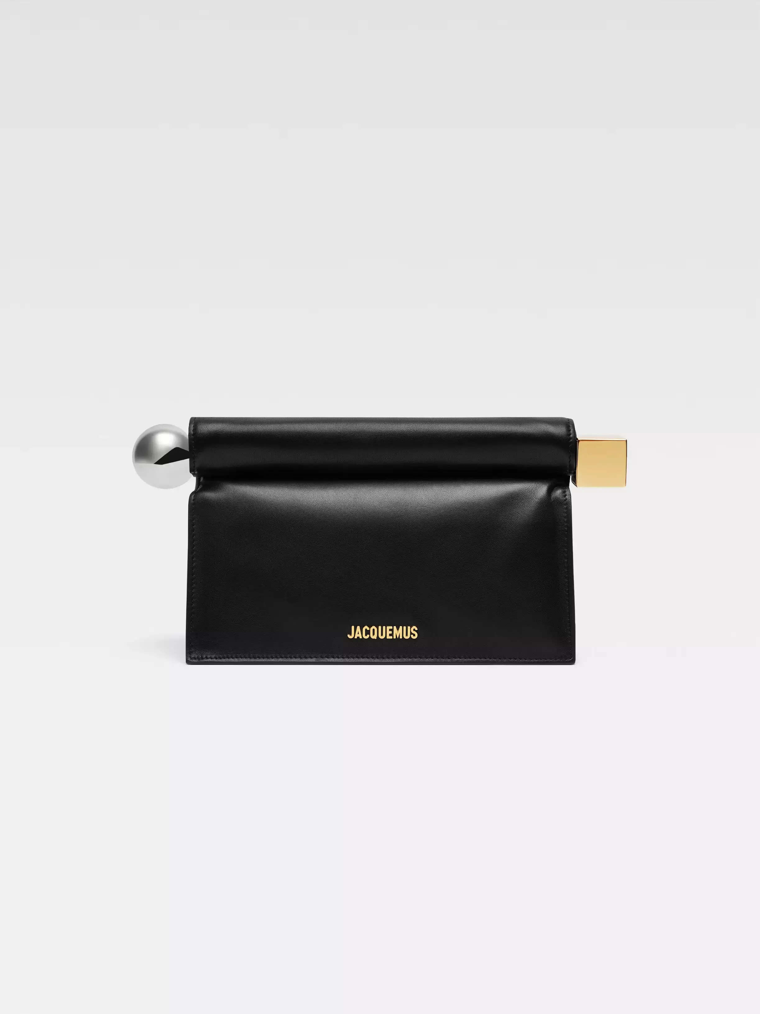 Jacquemus La Pochette Rond Carre Folded Leather Clutch