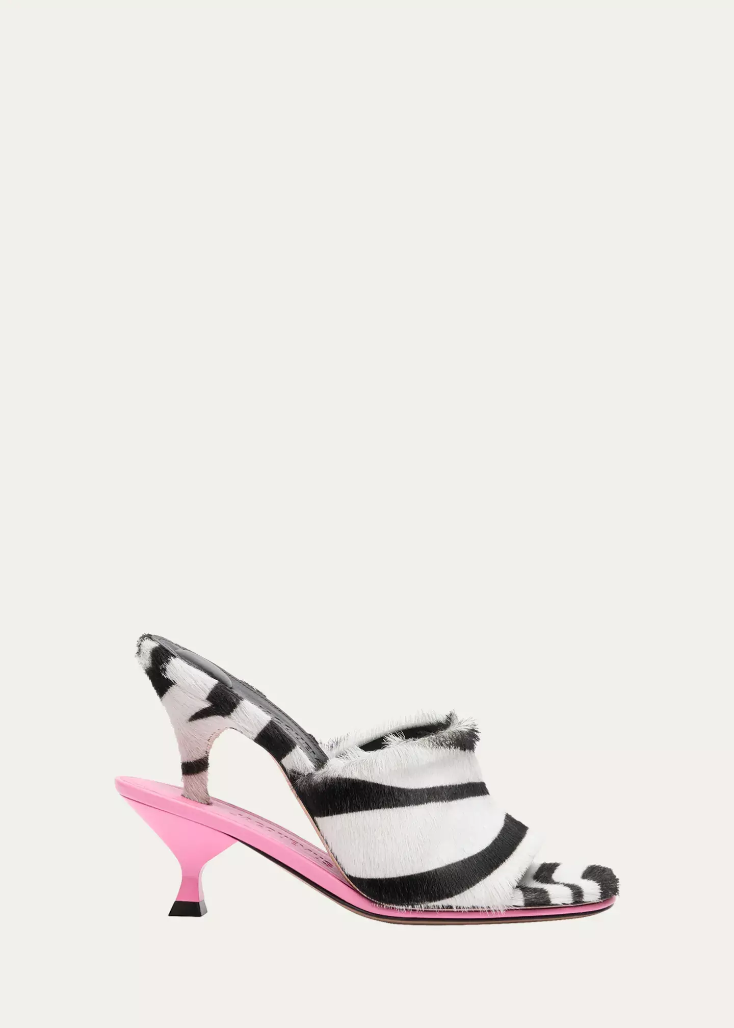 Jacquemus Les Doubles Mules Zebra Print Sandals