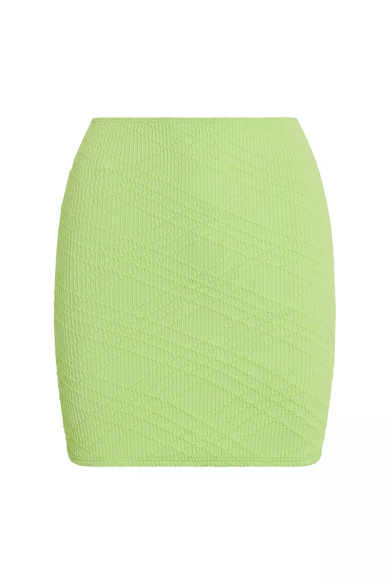Monday Swimwear Cayman Skirt In Honeydew Summer Plaid