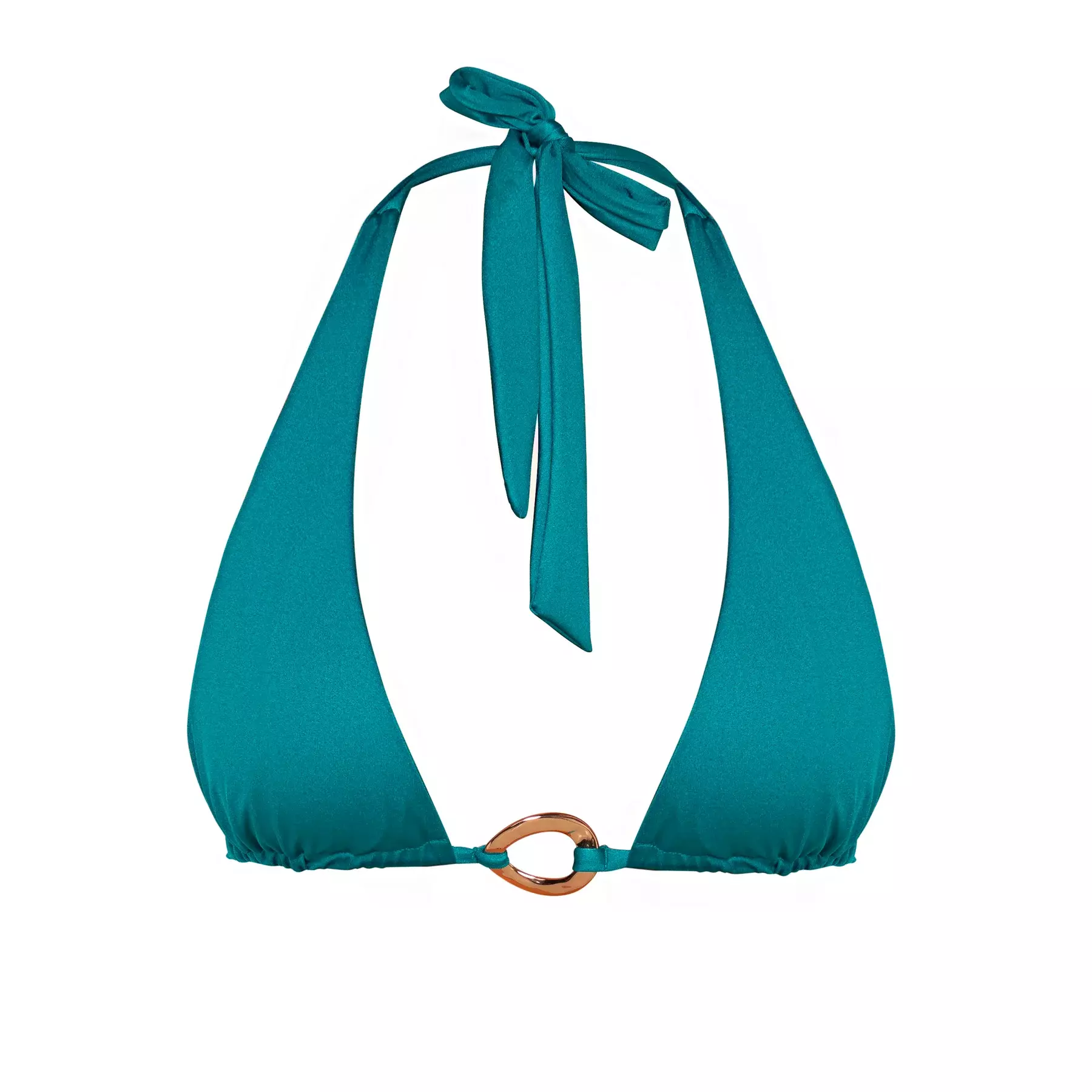 RYAN BLUE FONDALE HALTER BIKINI TOP