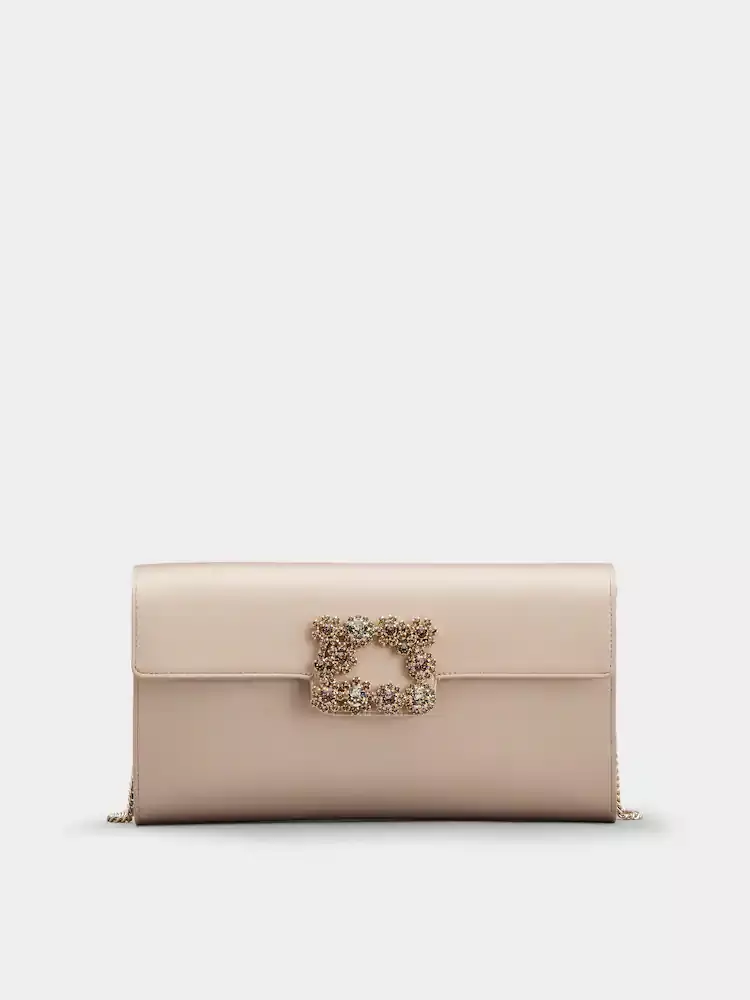 Roger Vivier Flower Strass Buckle Clutch