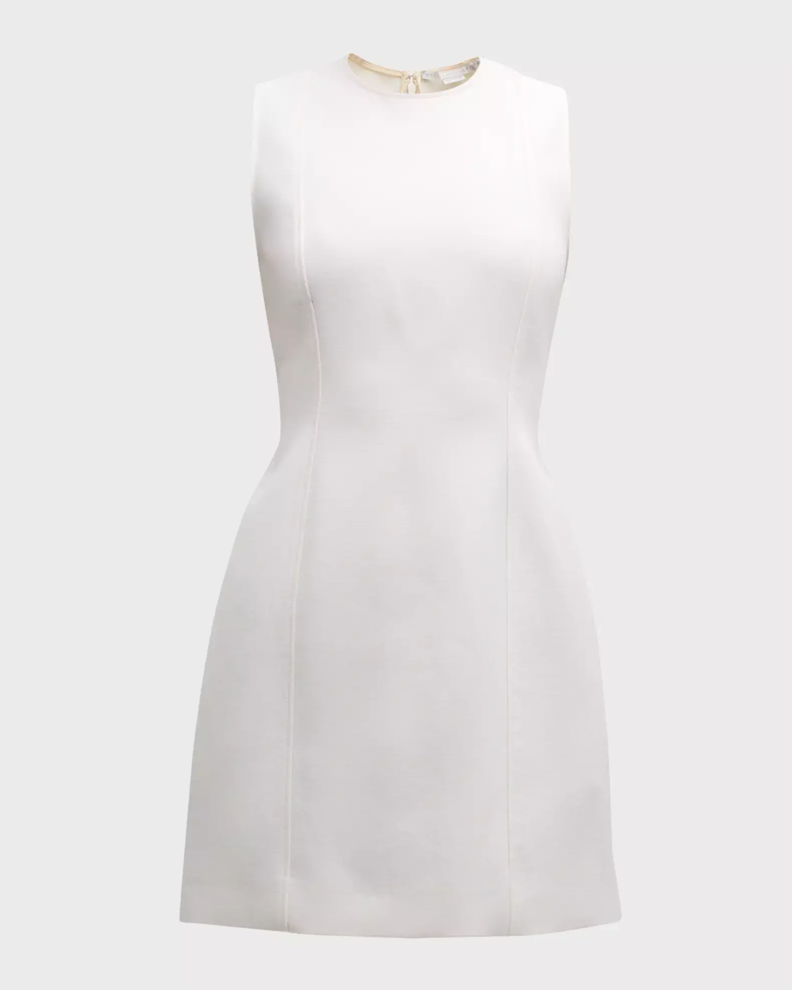 Stella Mccartney Moulded Mini Sheath Wool Dress In Cream