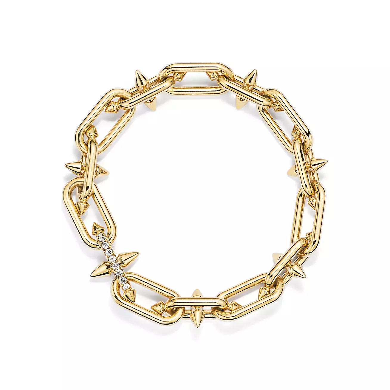 Tiffany Co. Tiffany Titan by Pharrell Williams Clasp Bracelet in Gold with Diamonds