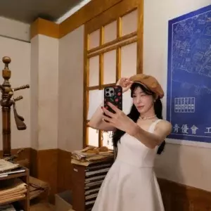 Tiffany Young White Dress With Hat