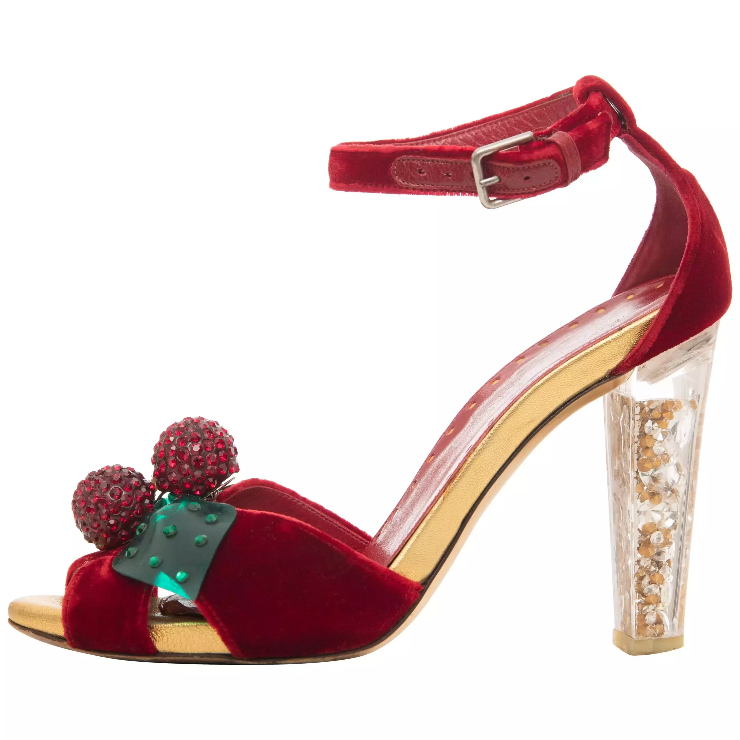 Yves Saint Laurent by Tom Ford Velvet Cherry Sandals