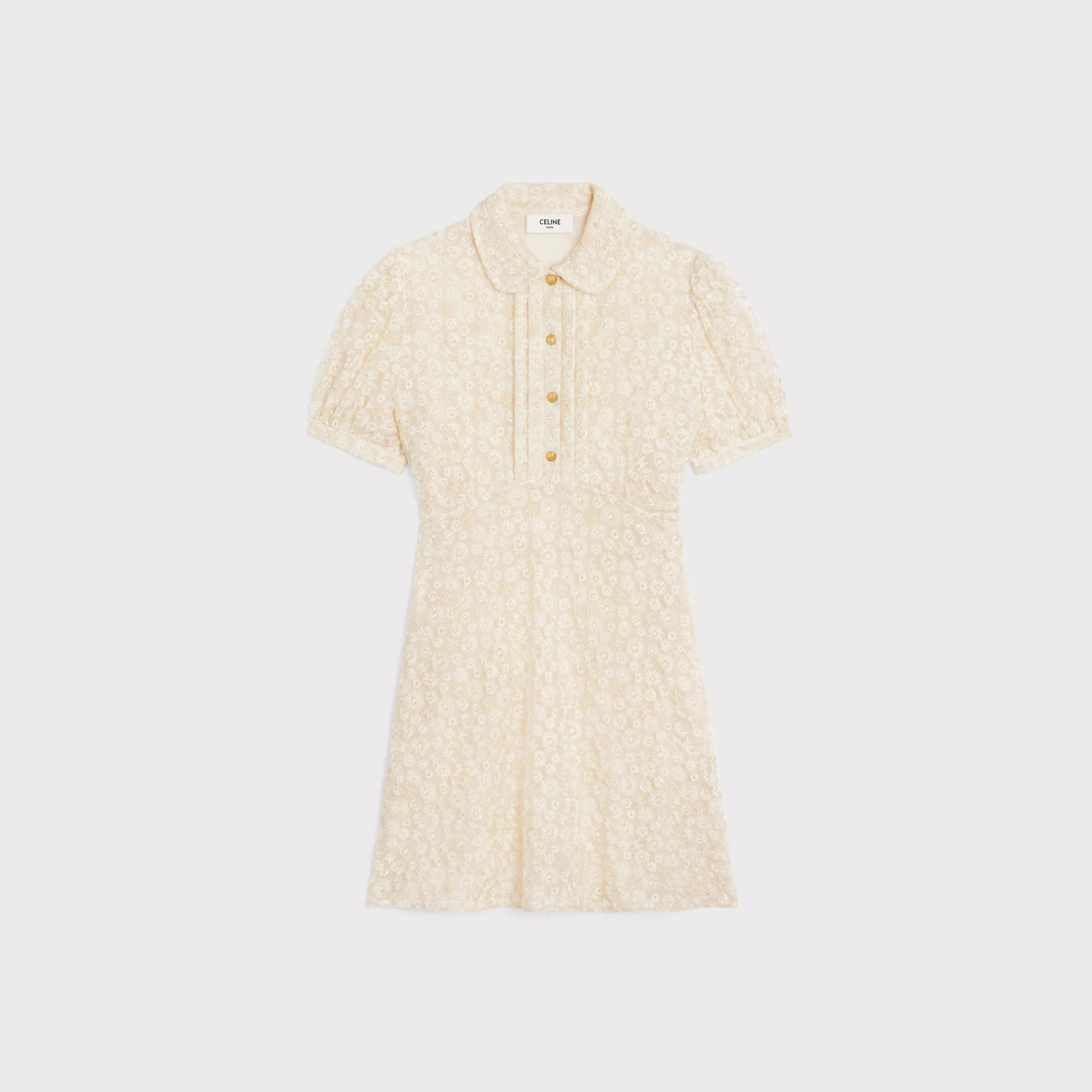 Celin Embroidered Babydoll Mini Dress In Tulle