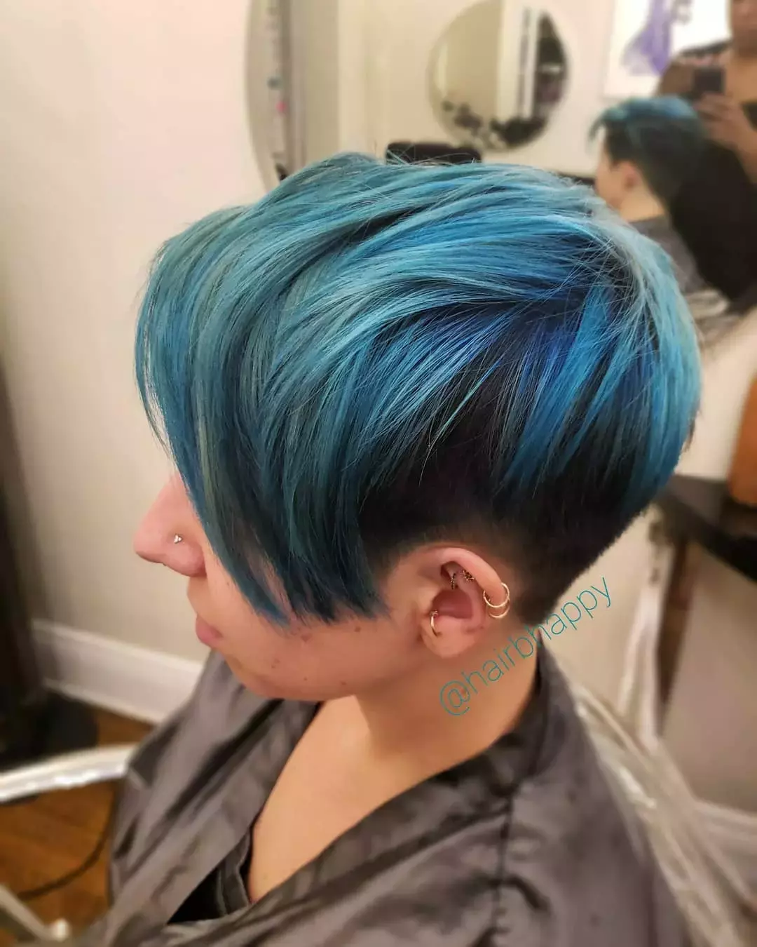 Edgy Undercut With Sapphire Blue