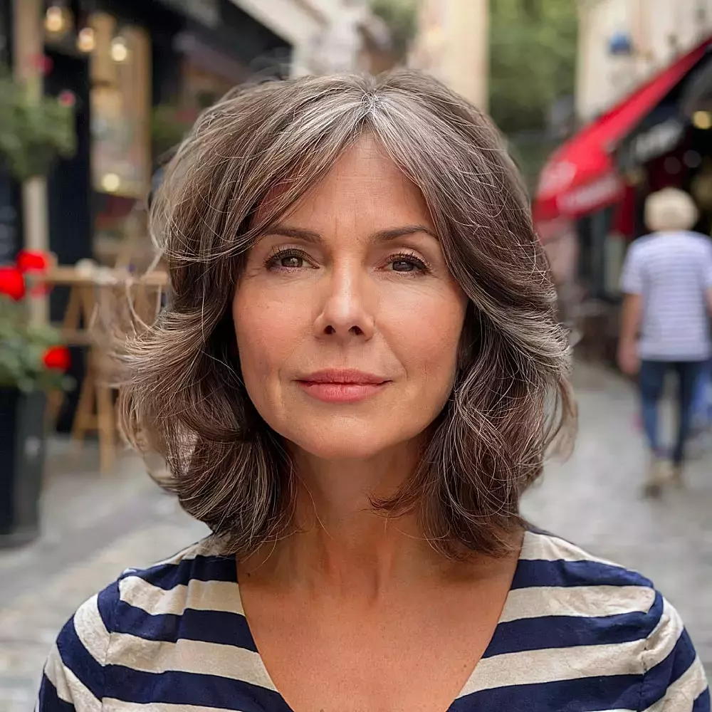 long-french-bob-with-tousled-waves- for women over 50